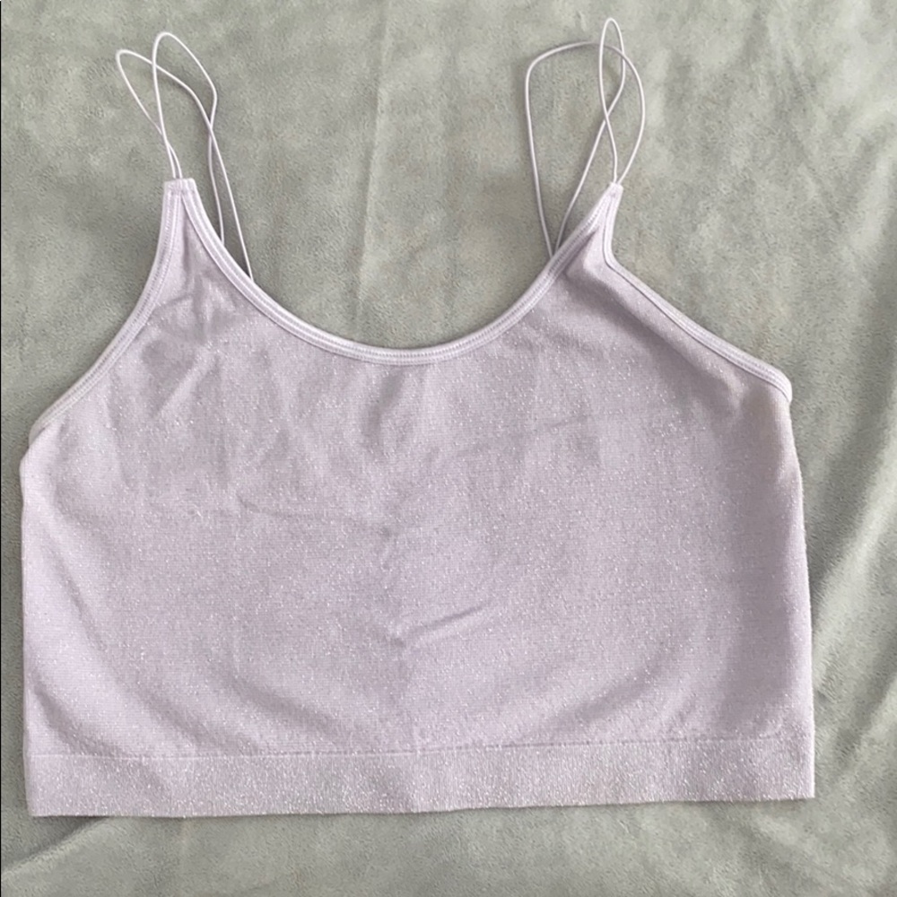 purple sparkly top from garage